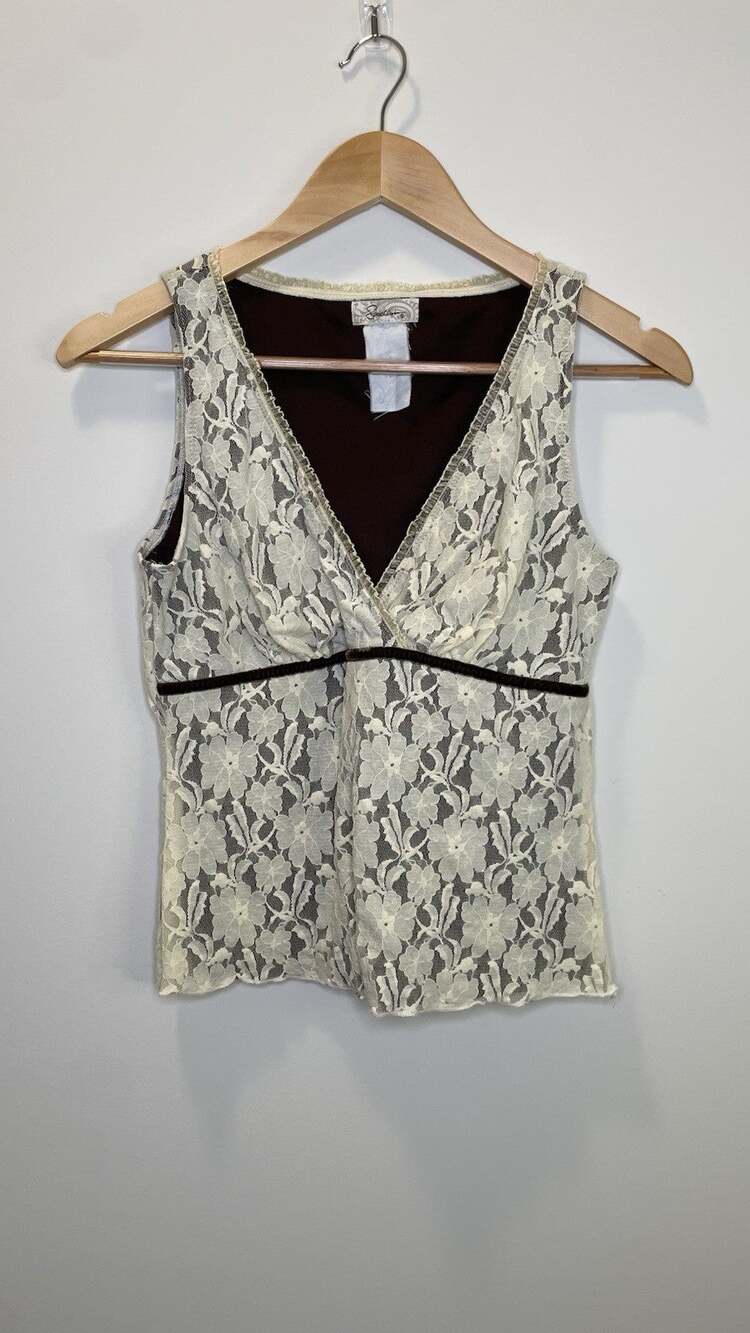Vintage Speechless Y2K Lace Tank Babydoll Coquette Fairycore V Neck S/M